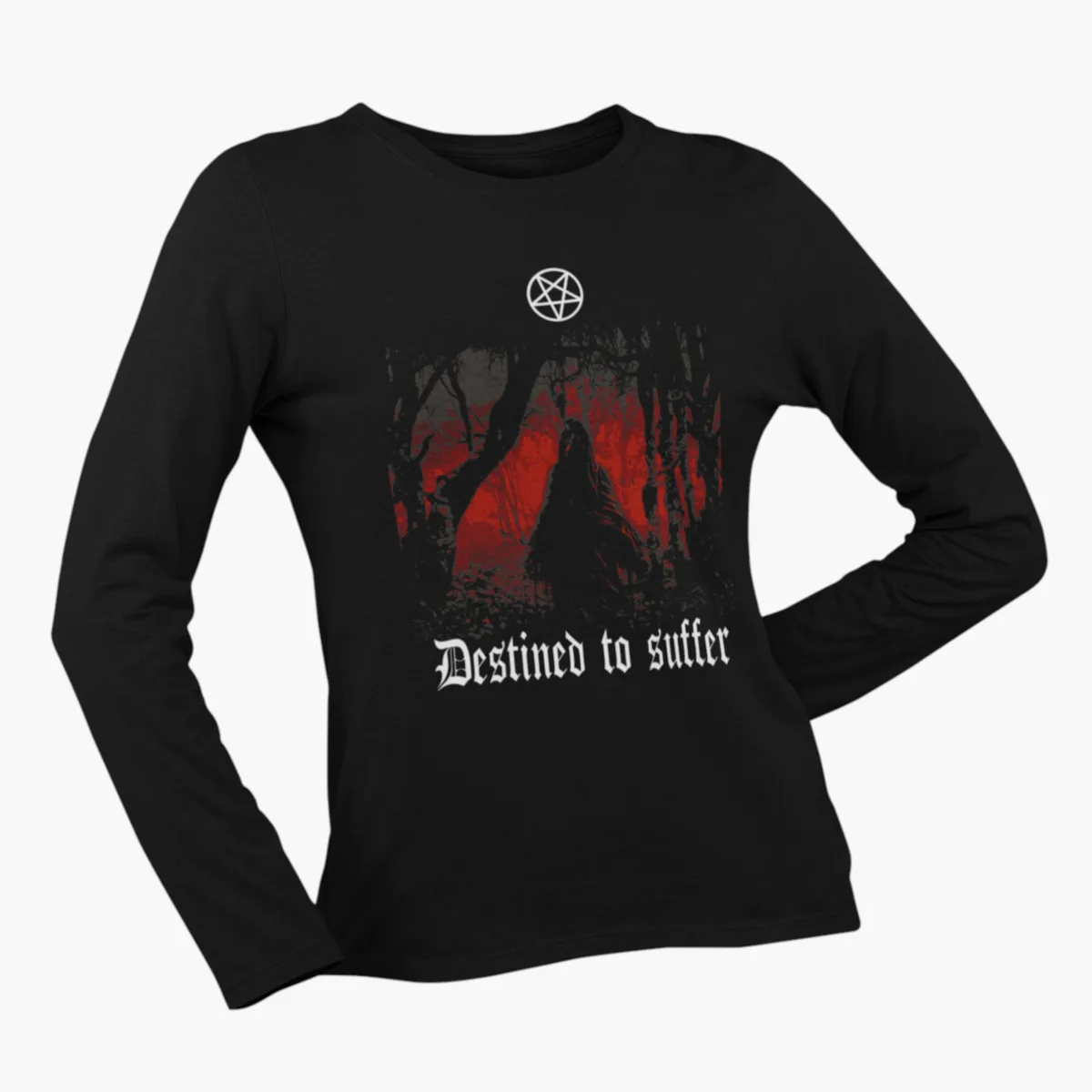 Destined to Suffer Long Sleeve, Destined to Suffer Artwork Black Longsleeve