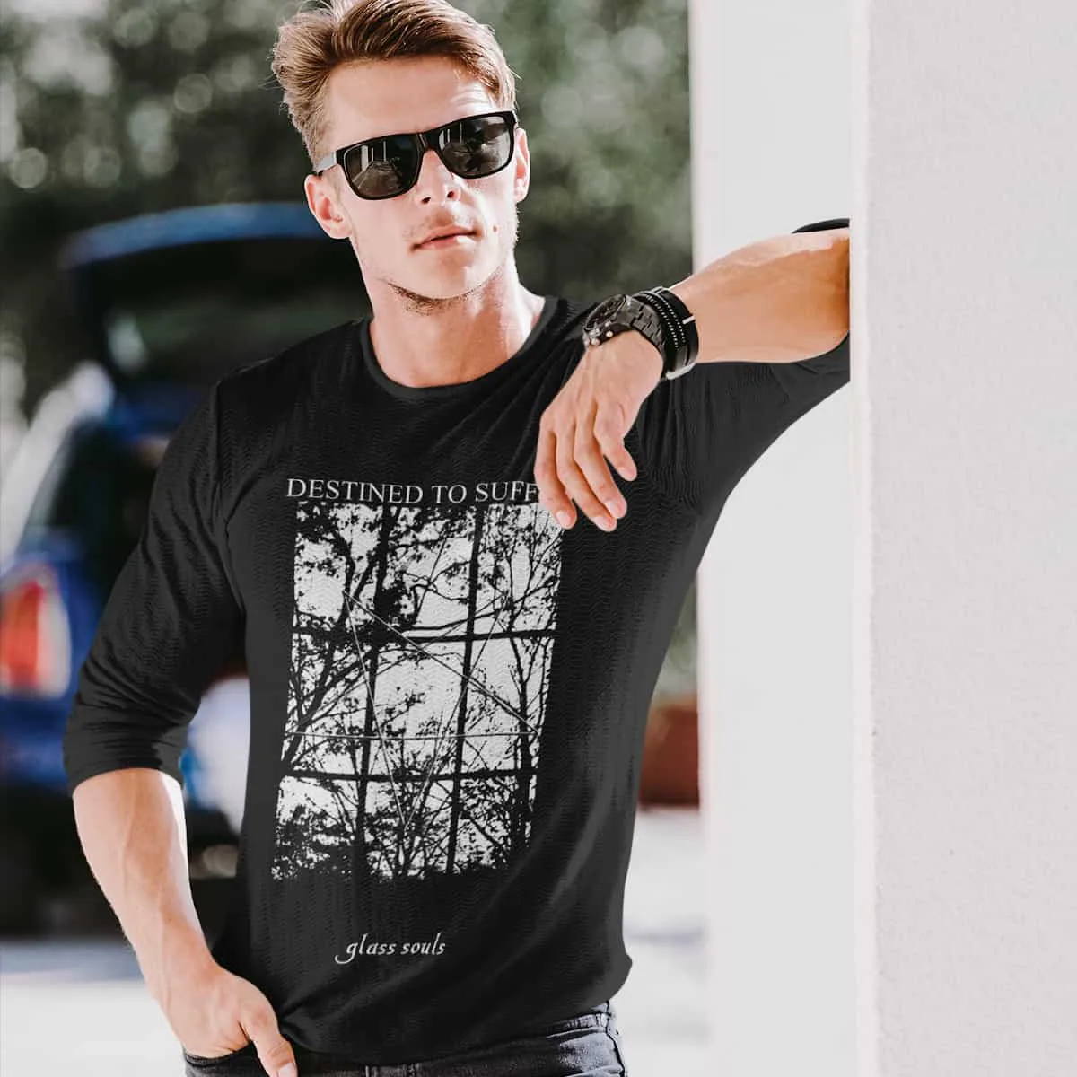 Destined to Suffer Long Sleeve T-Shirt, Destined to Suffer Glass Souls Black Longsleeve T-Shirt