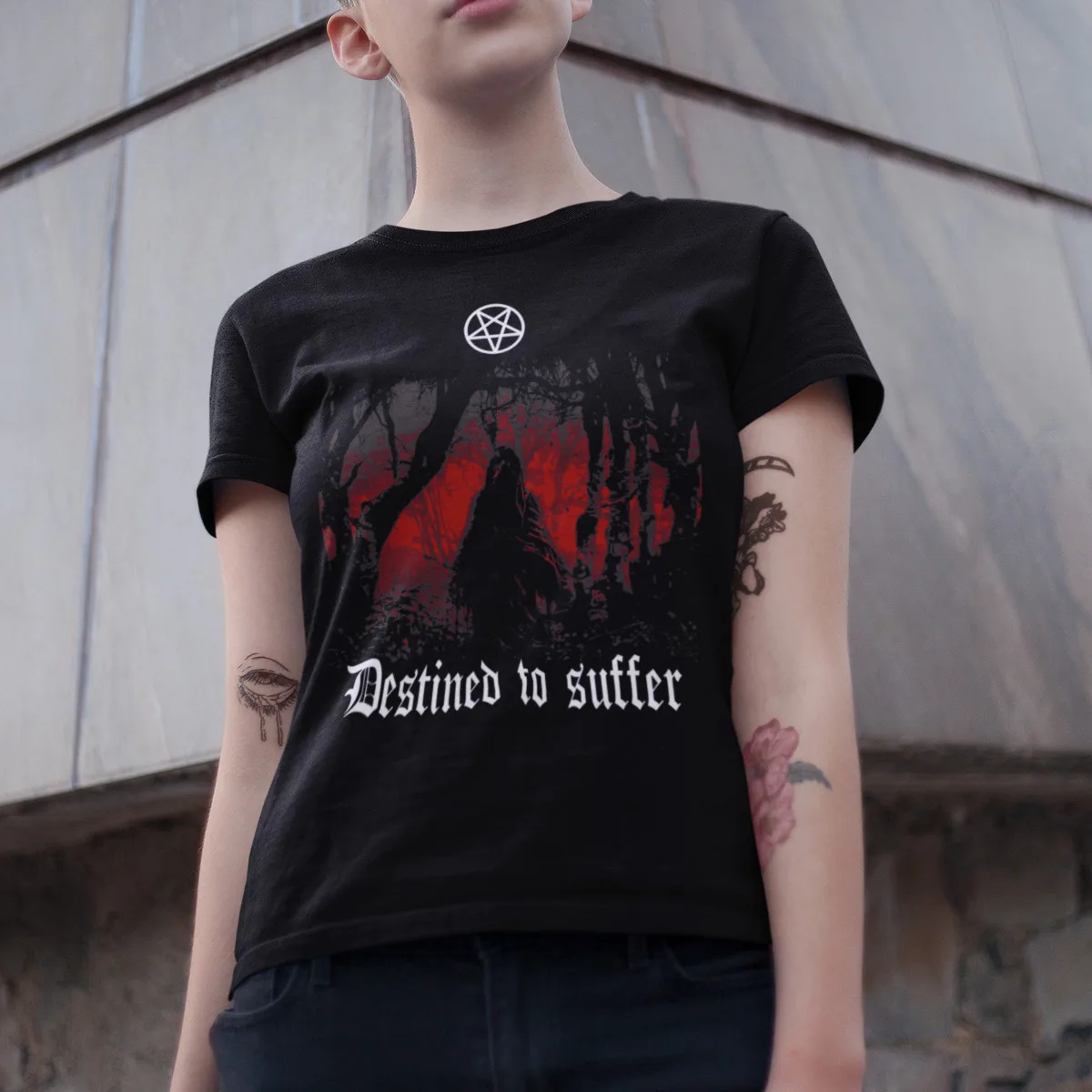 Destined to Suffer T-Shirt, Destined to Suffer Artwork Black T-Shirt
