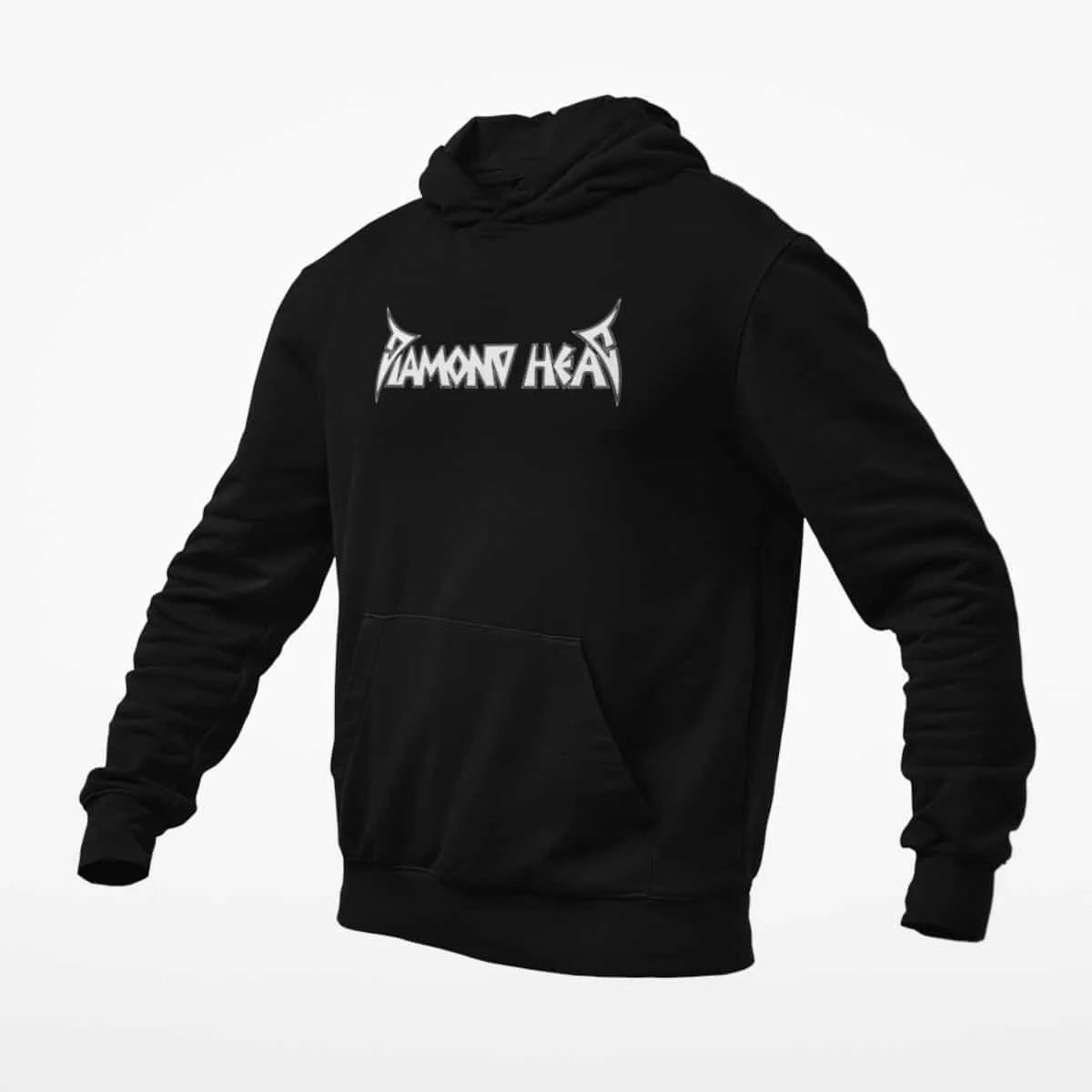 Diamond Head Hoodie, Diamond Head Logo Black Hoodie, Hard Rock Merchandise