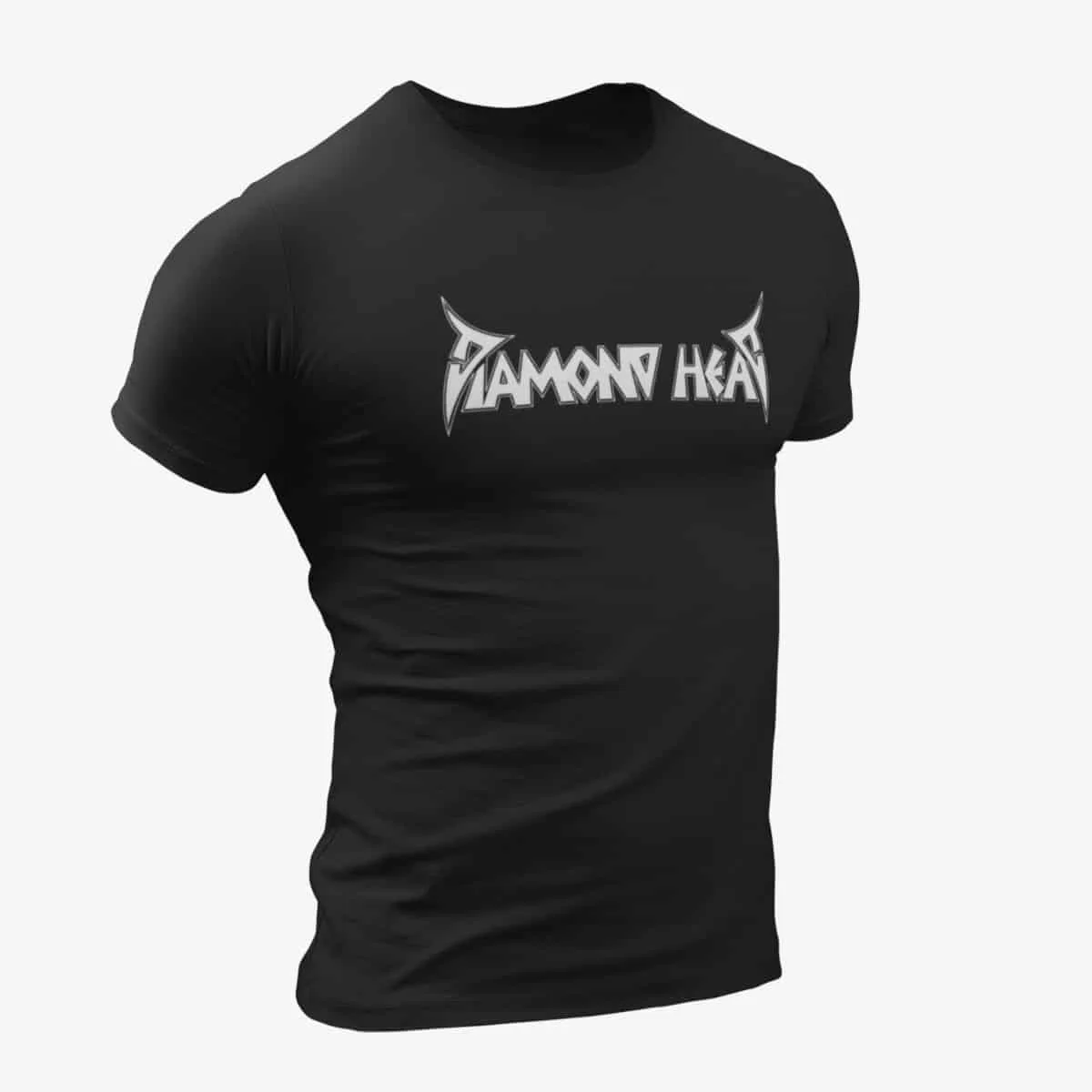 Diamond Head T-Shirt, Diamond Head Logo Black T-Shirt, Hard Rock Merchandise