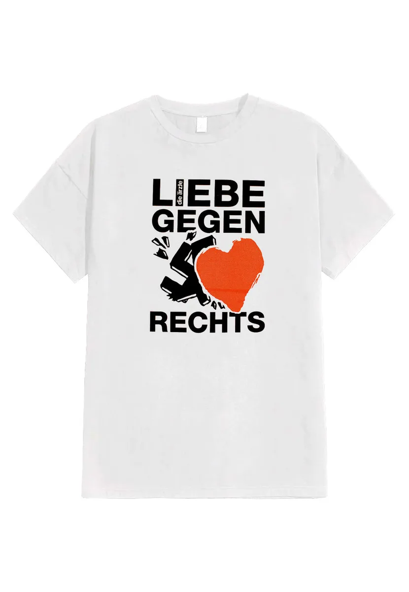 Die Ärzte Liebe Gegen Rechts White T-Shirt