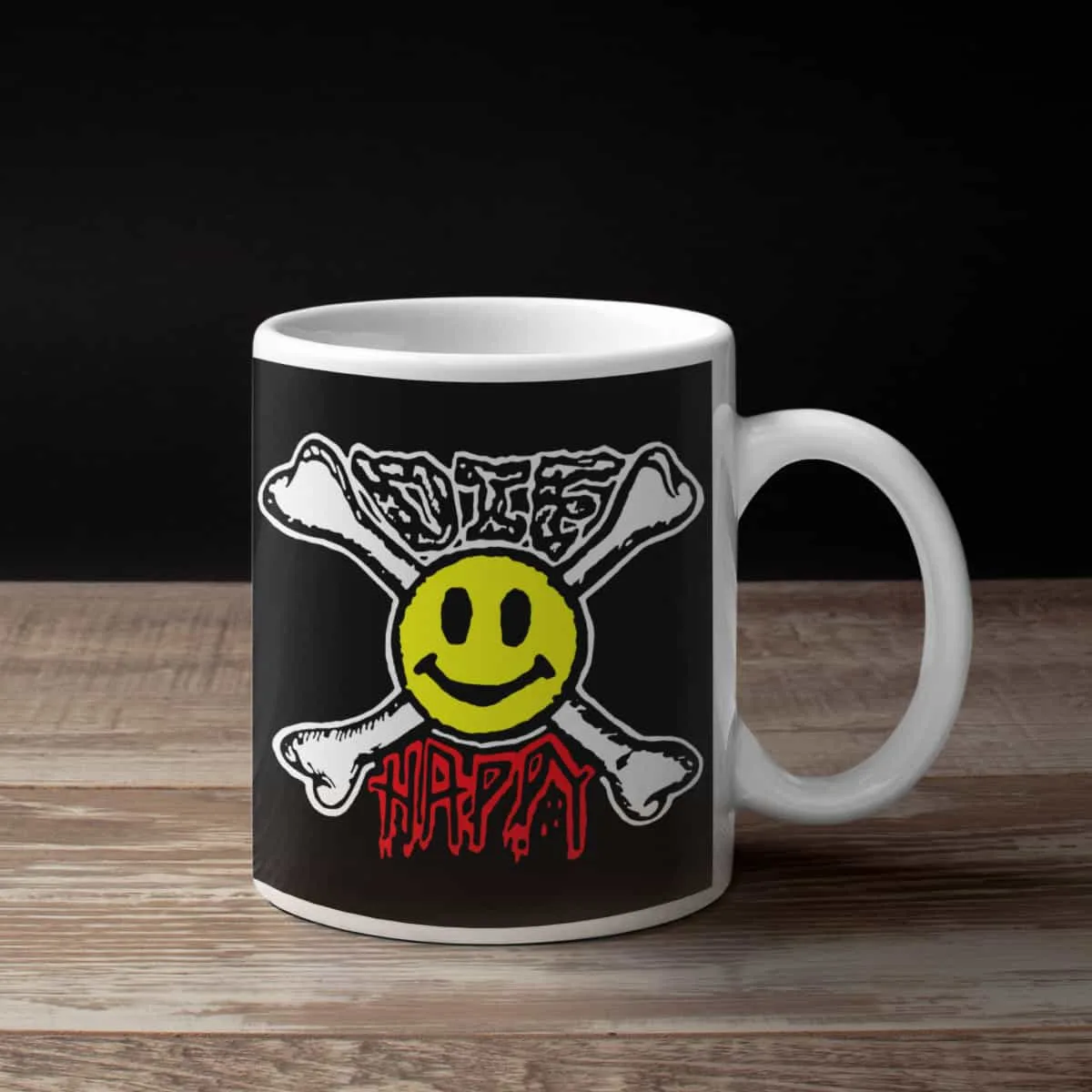 Die Happy Coffee Mug, Die Happy Logo Coffee Mug
