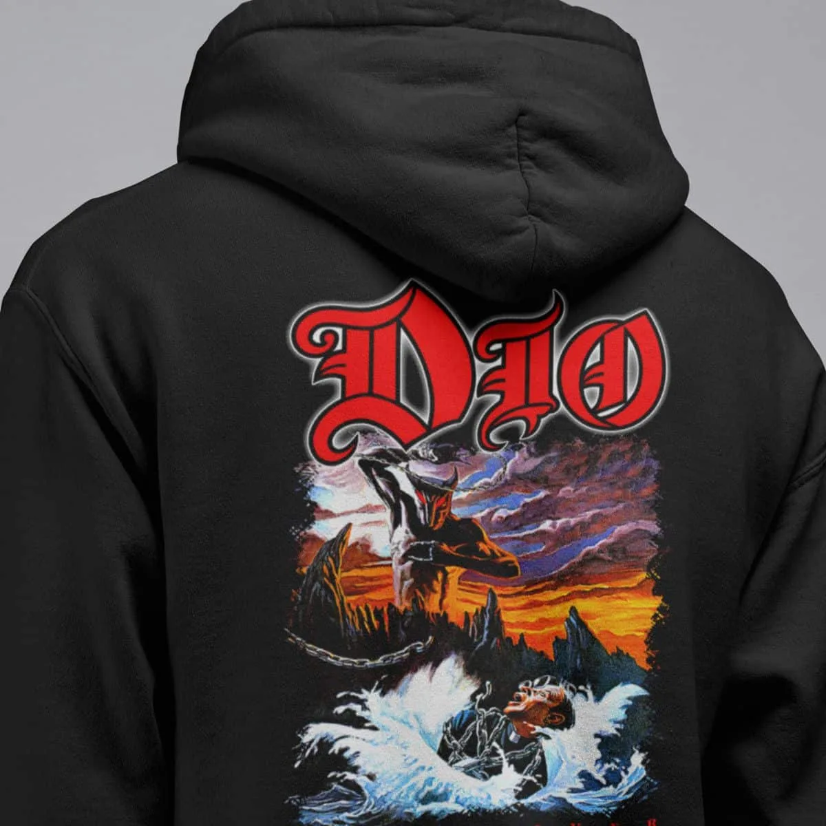 Dio Band Hoodie, Dio Holy Diver Artwork Hooded Sweatshirt, Heavy Metal Merch
