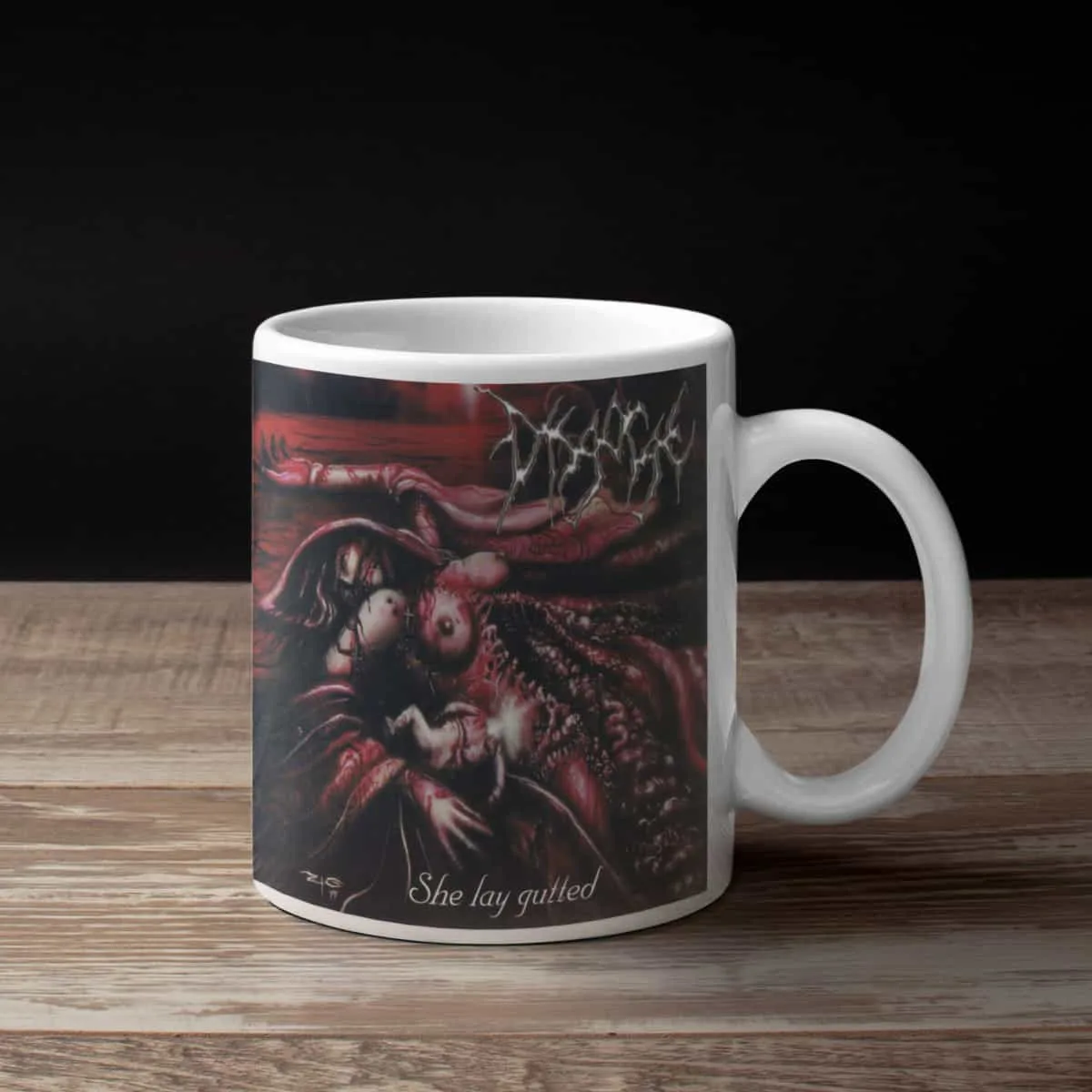 Disgorge Coffee Mug, Disgorge She Lay Gutted Coffee Mug