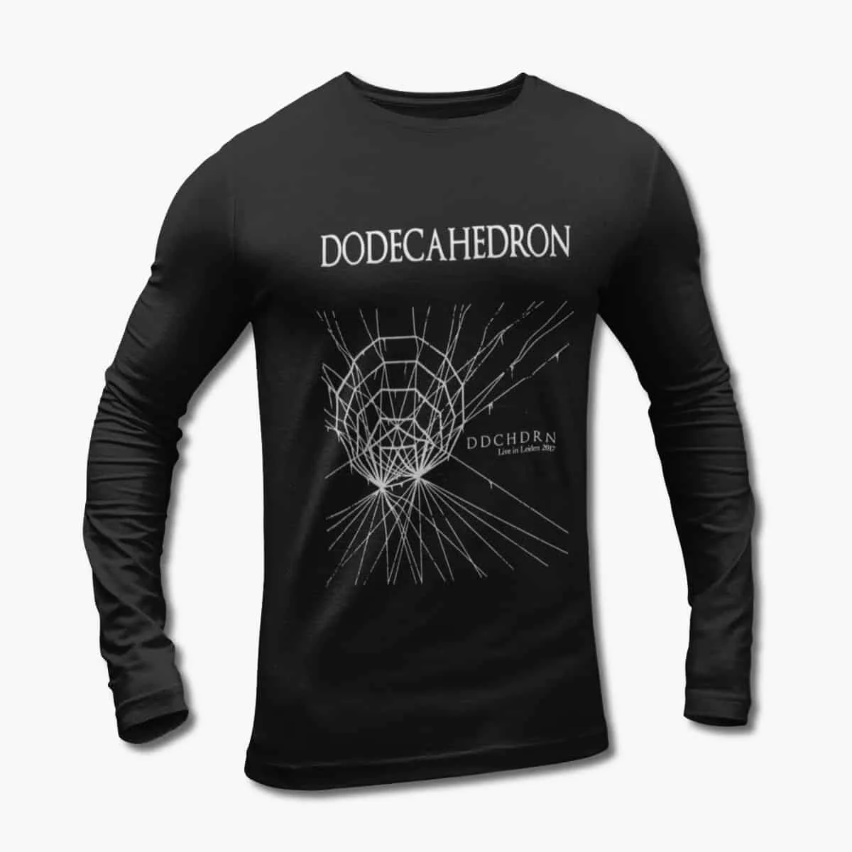 Dodecahedron Long Sleeve T-Shirt, Dodecahedron Live in Leiden 2017 Black Longsleeve T-Shirt, Black Metal Merchandise