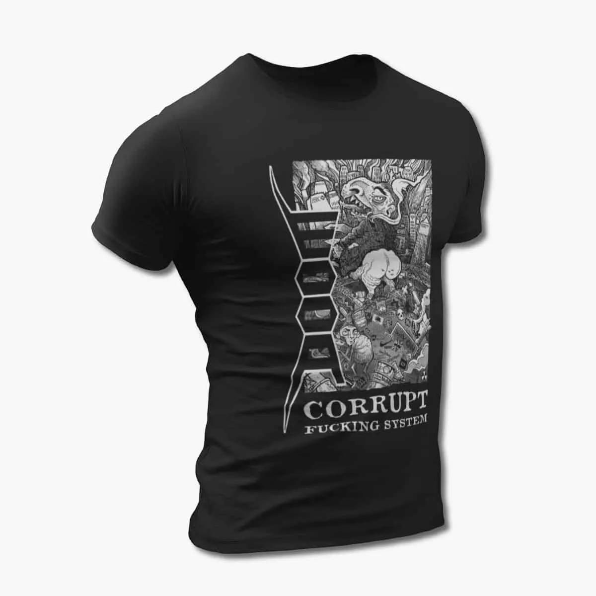 Doom T-Shirt, Doom Corrupt Fucking System Black T-Shirt