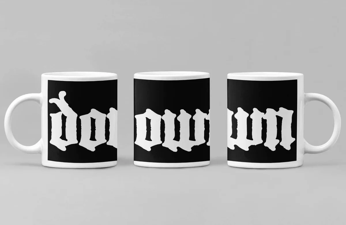 Down Coffee Mug, Down Logo Coffee Mug