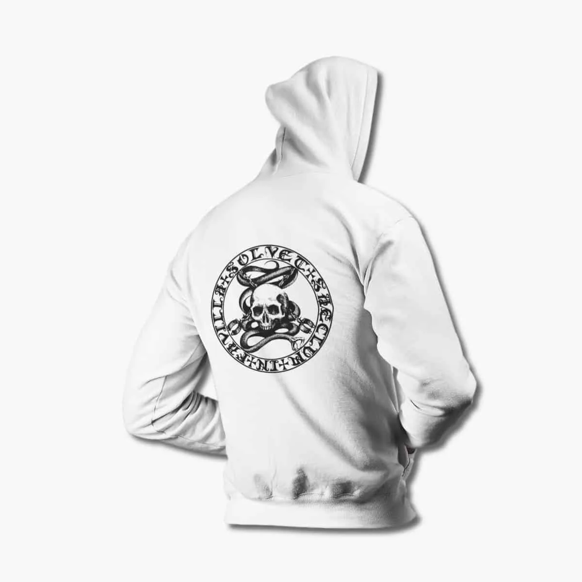 Drastus Hoodie, Drastus La croix de sang White Hoodie, Black Metal Merchandise