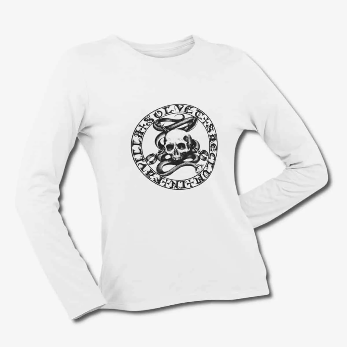 Drastus Long Sleeve T-Shirt, Drastus La croix de sang White Longsleeve T-Shirt, Black Metal Merchandise