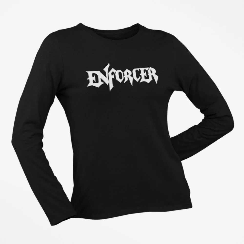 Enforcer Long Sleeve T-Shirt, Enforcer Logo Black Long Sleeve T-Shirt, Heavy Metal Merchandise