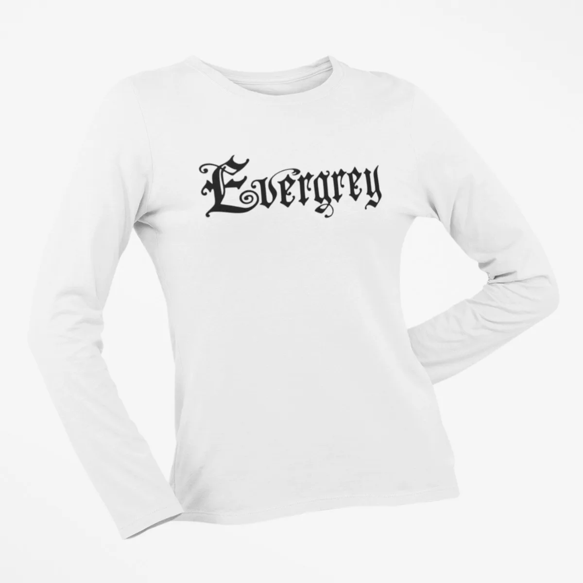 Evergrey Longsleeve T-Shirt, Evergrey Logo White Long Sleeve