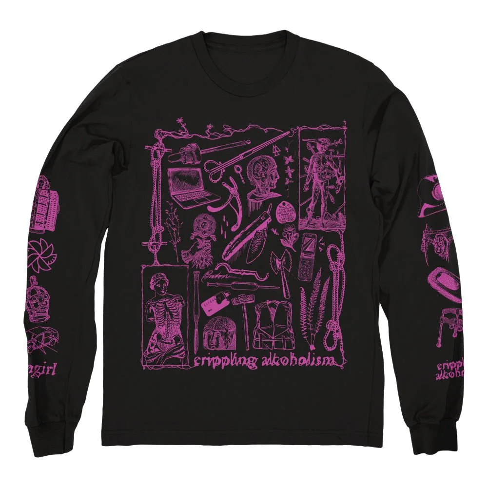 FLENSER RECORDS CRIPPLING ALCOHOLISM "Camgirl - Pink" Longsleeve Long Sleeve