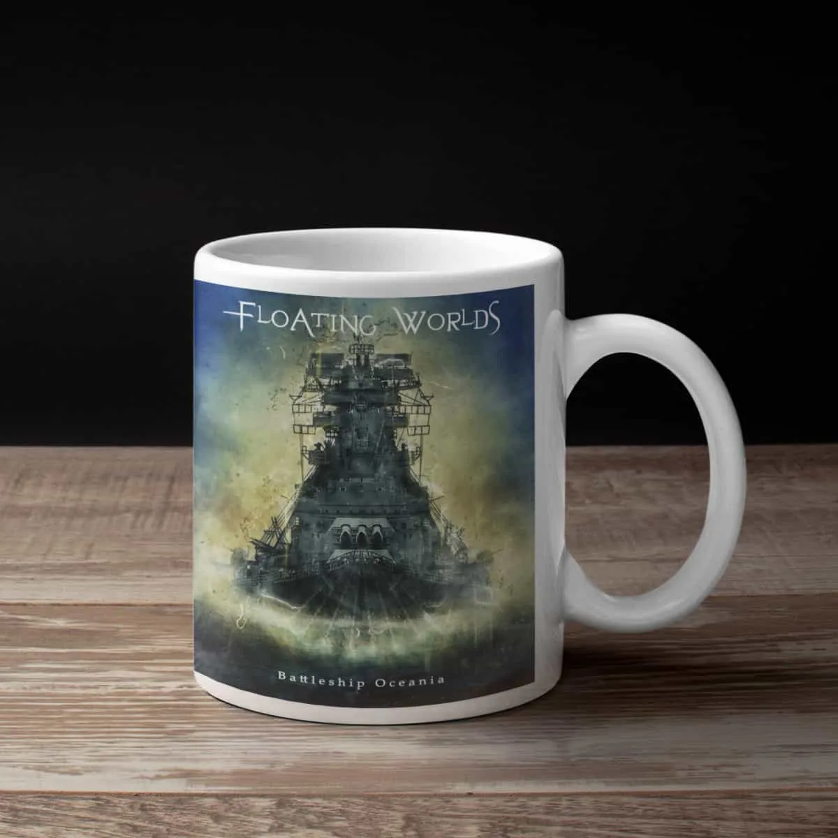 Floating Worlds Coffee Mug, Floating Worlds Battleship Oceania Coffee Mug