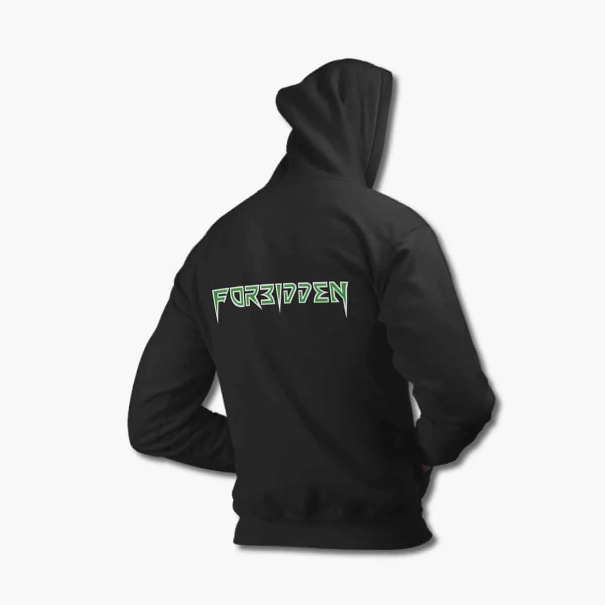 Forbidden Band Zip Up Hoodie, Forbidden Logo Black Zipper Hooded Sweatshirt, Thrash Metal Merchandise