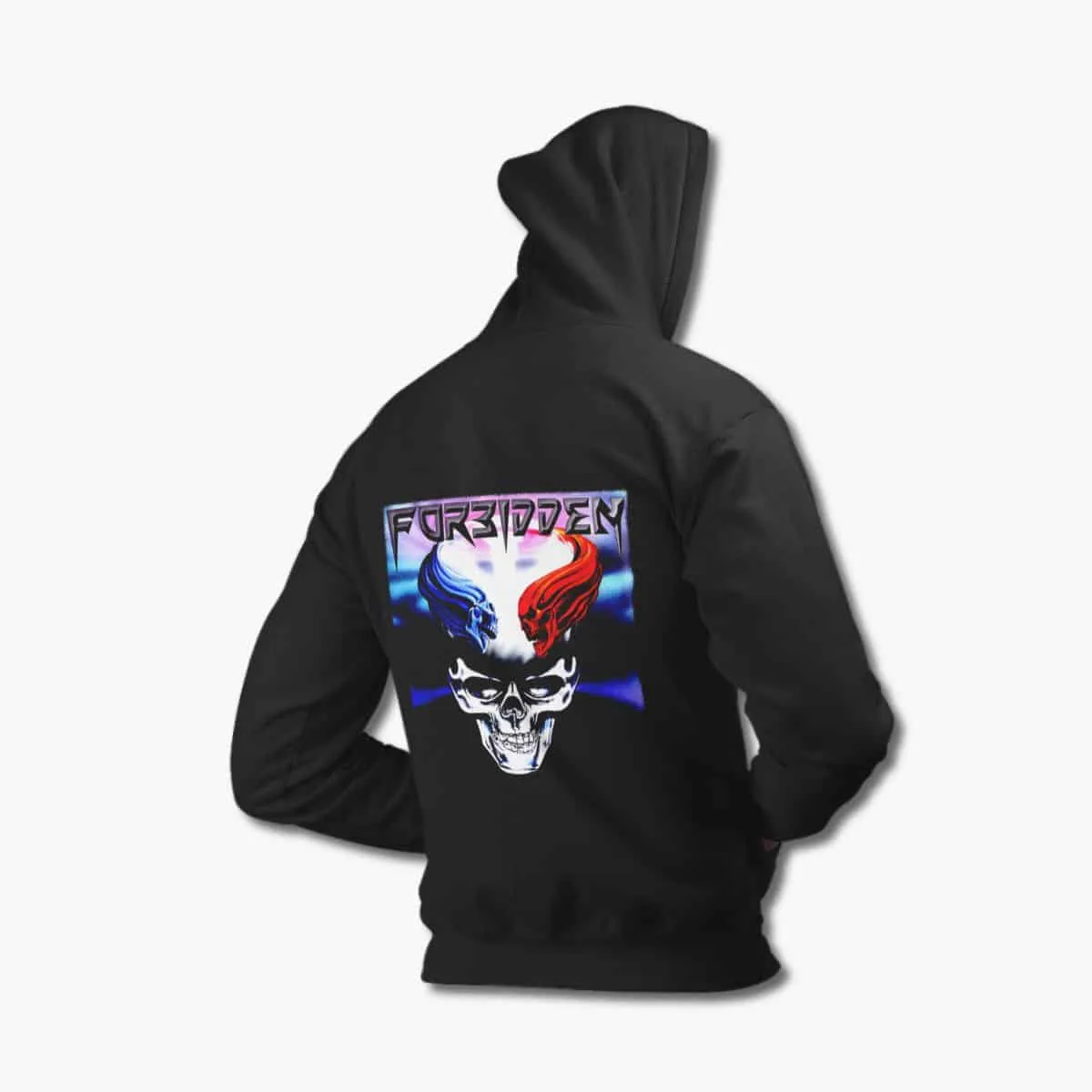 Forbidden Band Zip Up Hoodie, Forbidden Omega Wave Black Zipper Hooded Sweatshirt, Thrash Metal Merchandise