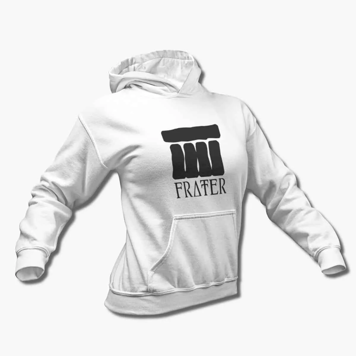 Frater Band Hoodie, Frater Logo White Hooded Sweatshirt, Groove Metal Merchandise