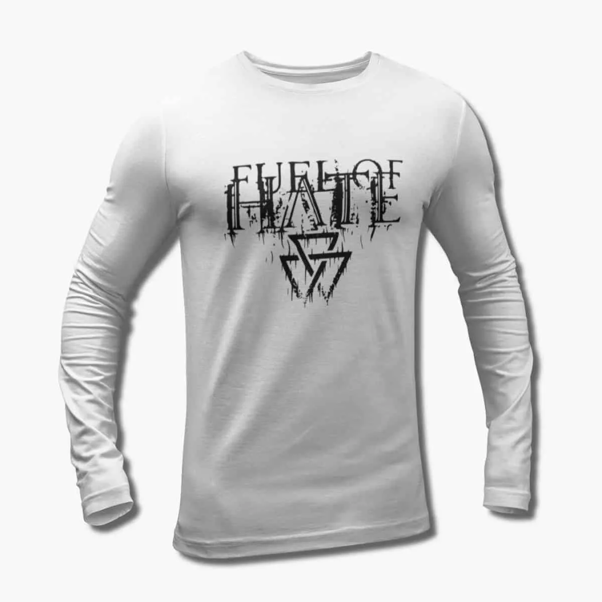 Fuel of Hate Band Long Sleeve T-Shirt, Fuel of Hate Logo White Longsleeve T-Shirt, Melodic Death Metal, Thrash Metal Merchandise