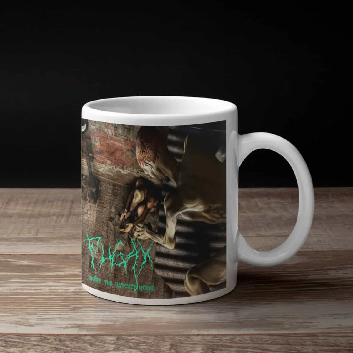 Fugax Coffee Mug, Fugax Bury The Hatchet Wound Coffee Mug