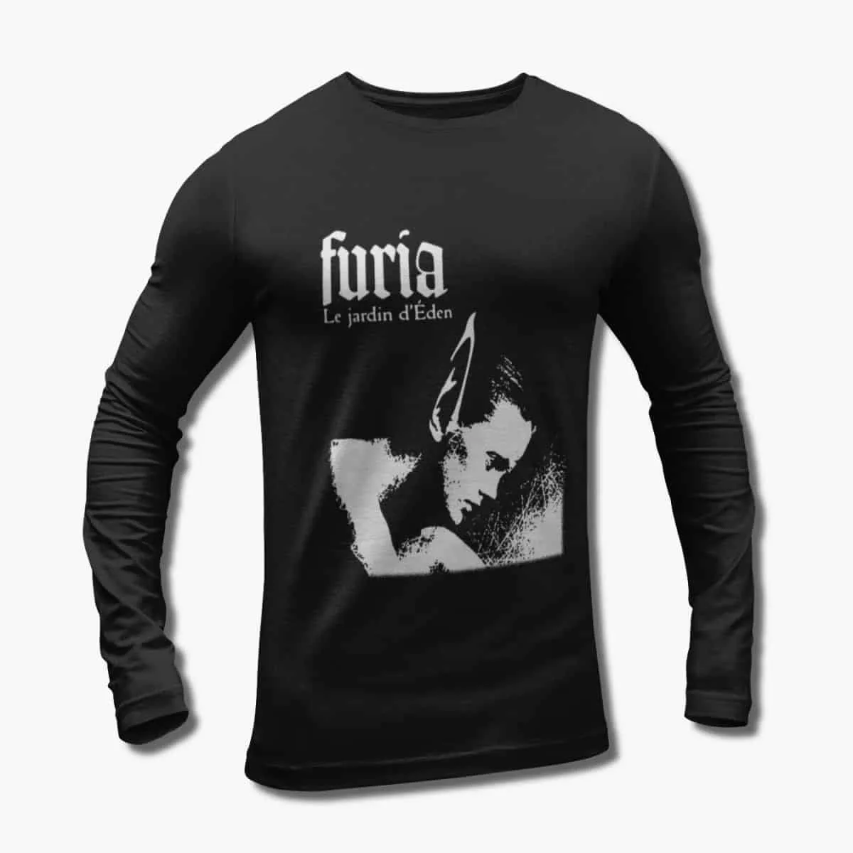 Furia Band Long Sleeve T-Shirt, Furia Le jardin d'éden Artwork Black Longsleeve T-Shirt, Melodic Death Metal, Power Metal Merchandise