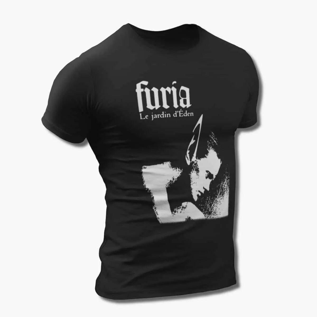 Furia Band T-Shirt, Furia Le jardin d'éden Artwork Black T-Shirt, Melodic Death Metal, Power Metal Merchandise