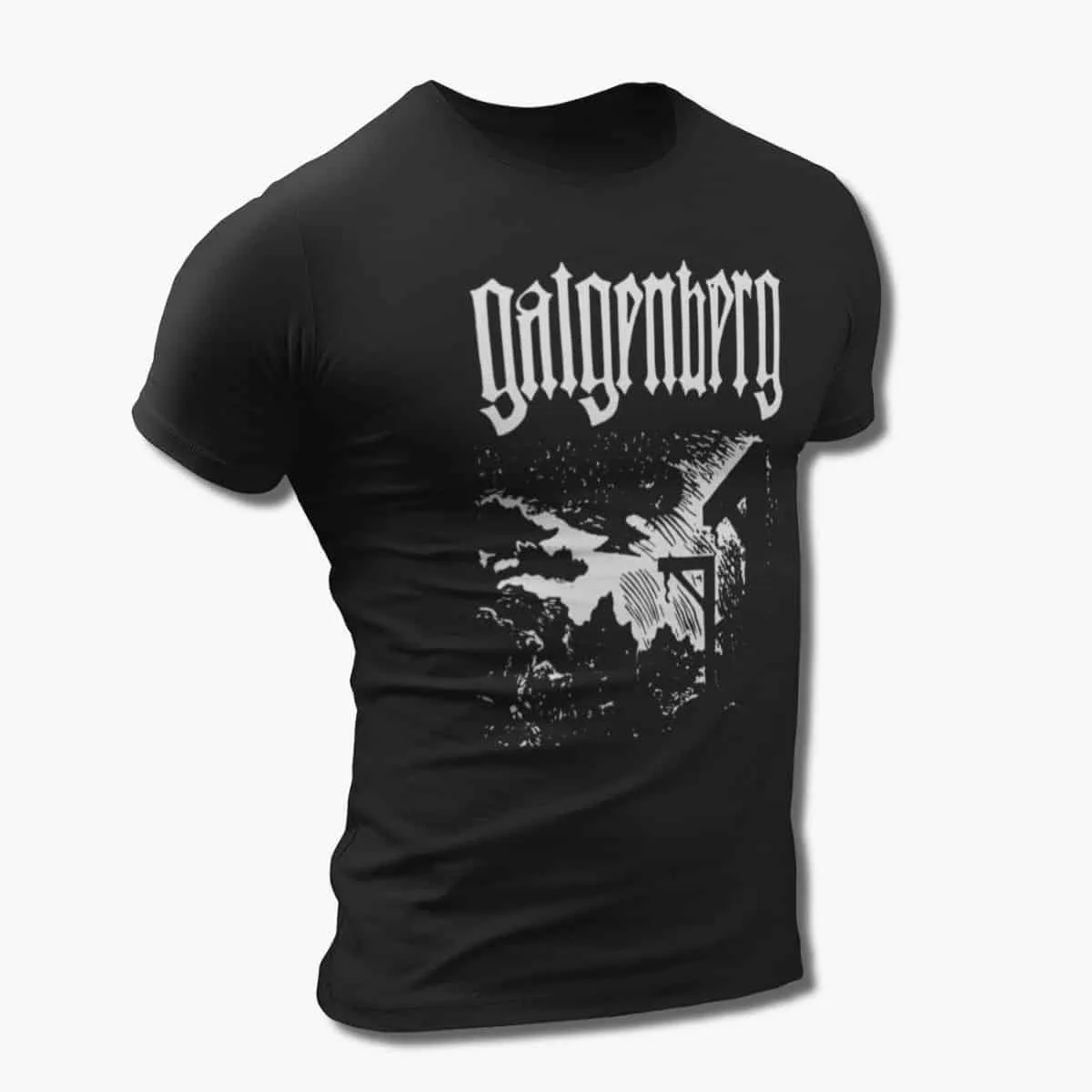 Galgenberg Band T-Shirt, Galgenberg Blutgrund Artwork Black T-Shirt, Black Metal Merchandise