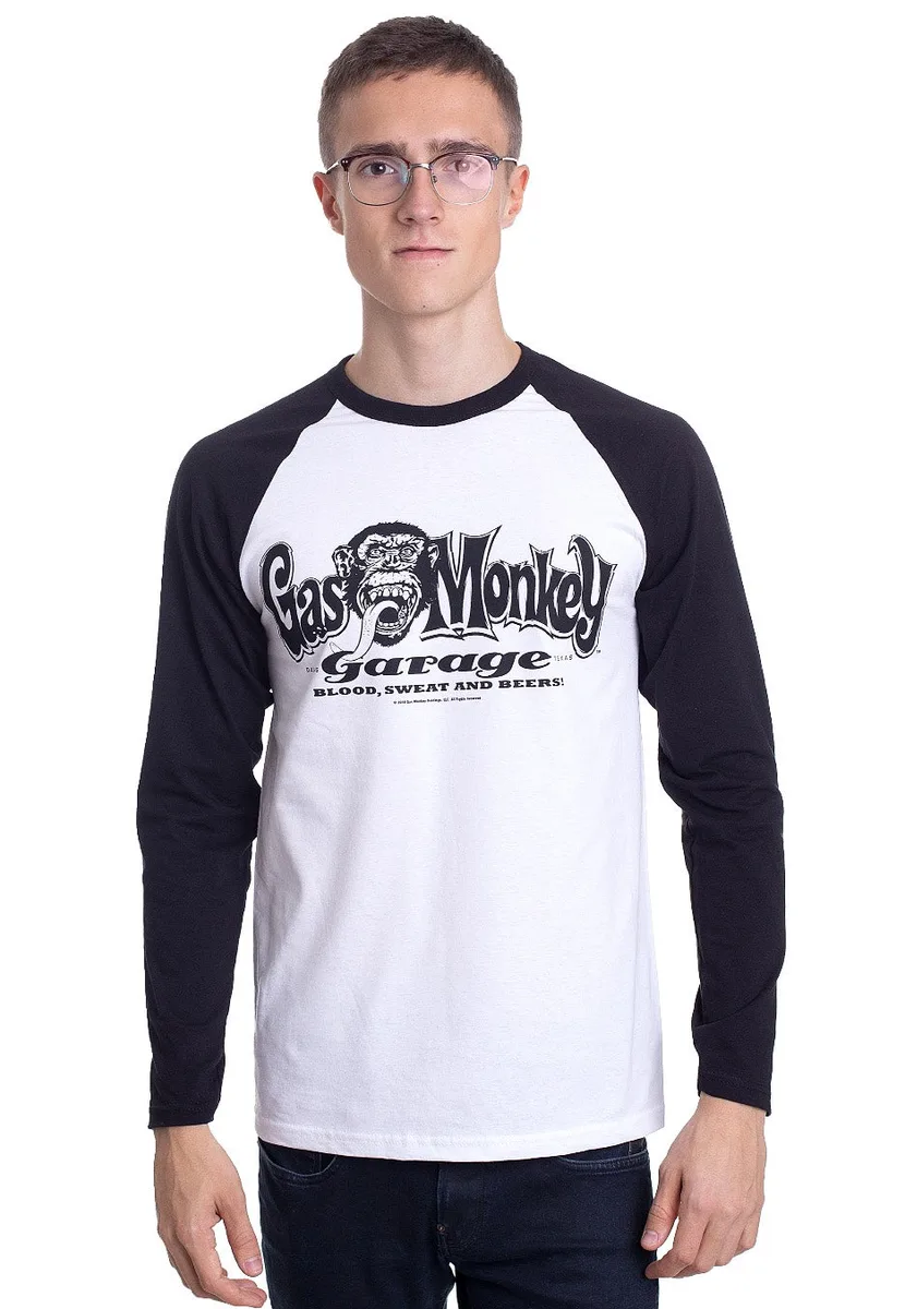 Gas Monkey Garage Logo Baseball White Long Sleeve
