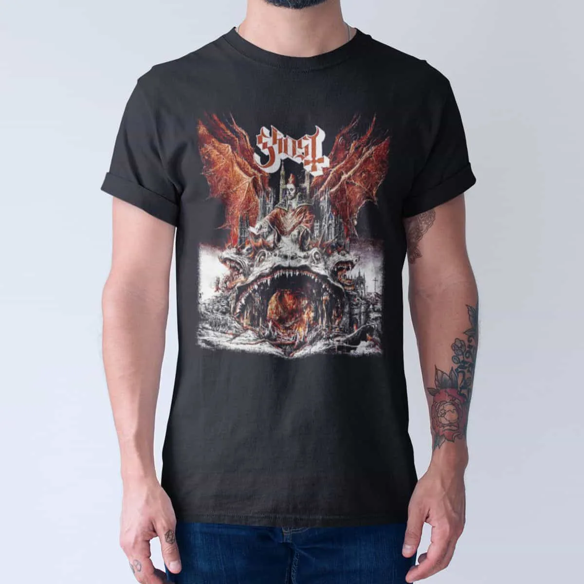 Ghost Band T-Shirt, Ghost Prequelle Cover T-Shirt, Hard Rock, Heavy Metal Merch