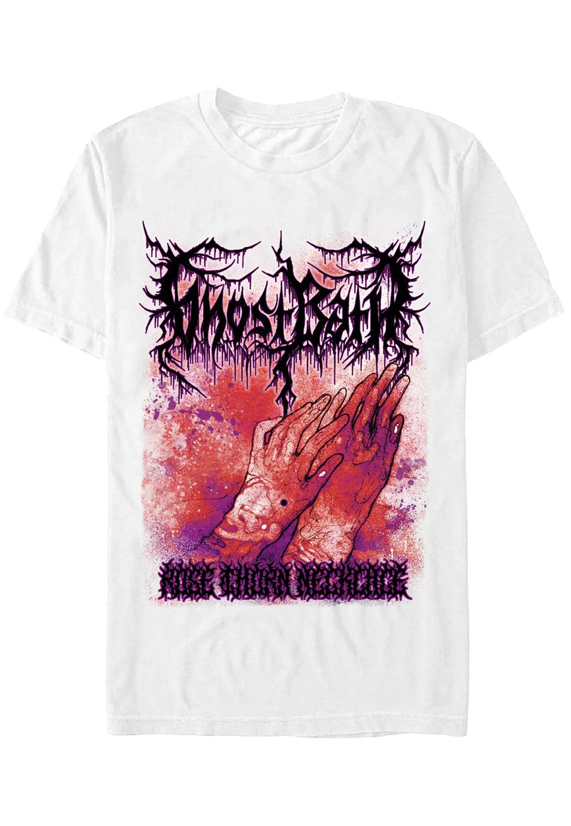 Ghost Bath Rose Thorn Neclace Cover White T-Shirt