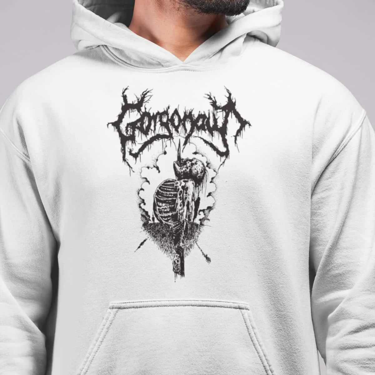 Gorgonaut Band Hoodie, Gorgonaut The Foul and the Feral Artwork Hooded Sweatshirt, Death Metal Merch