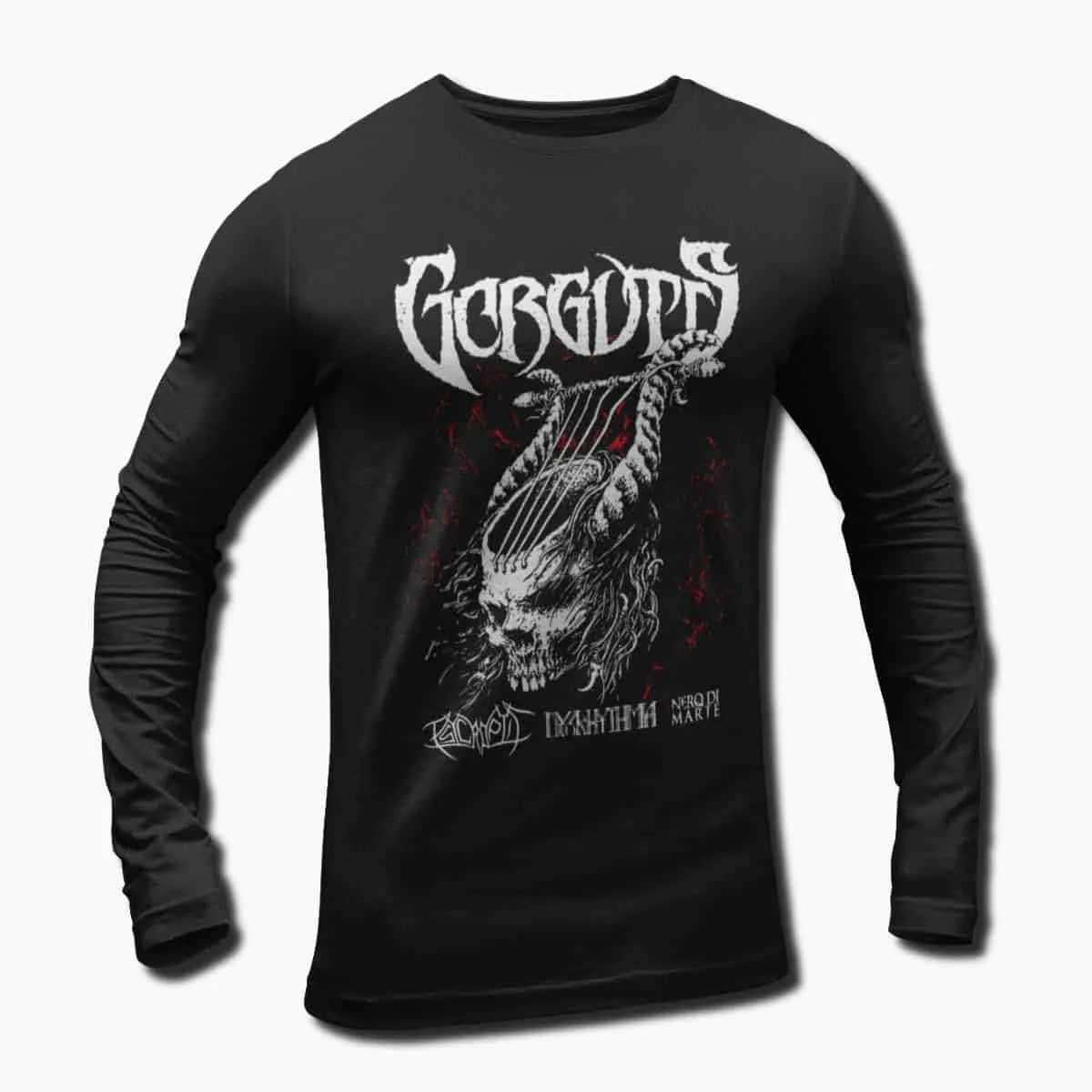 Gorguts Band Long Sleeve T-Shirt, Gorguts Europe Tour Longsleeve T-Shirt, Death Metal Merch