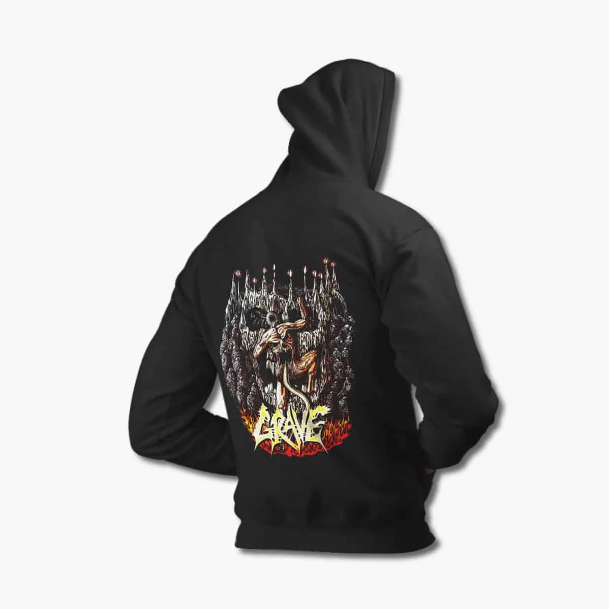 Grave Hoodie, Grave Morbid Ascent Black Hoodie, Death Metal Merchandise