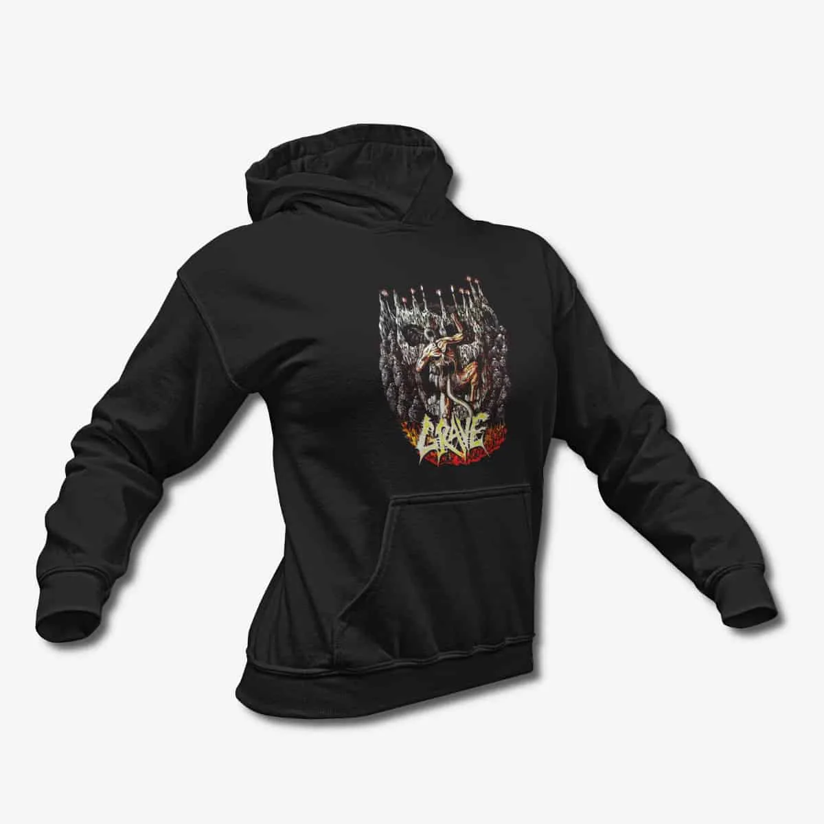Grave Hoodie, Grave Morbid Ascent Black Hoodie, Death Metal Merchandise