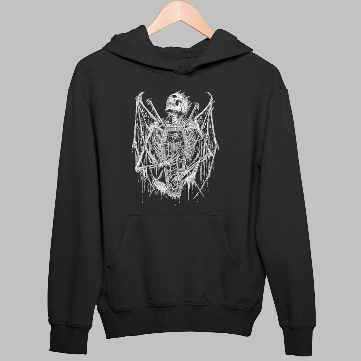 Grave Skull Hoodie, Grave Skull Artwork Black Hoodie