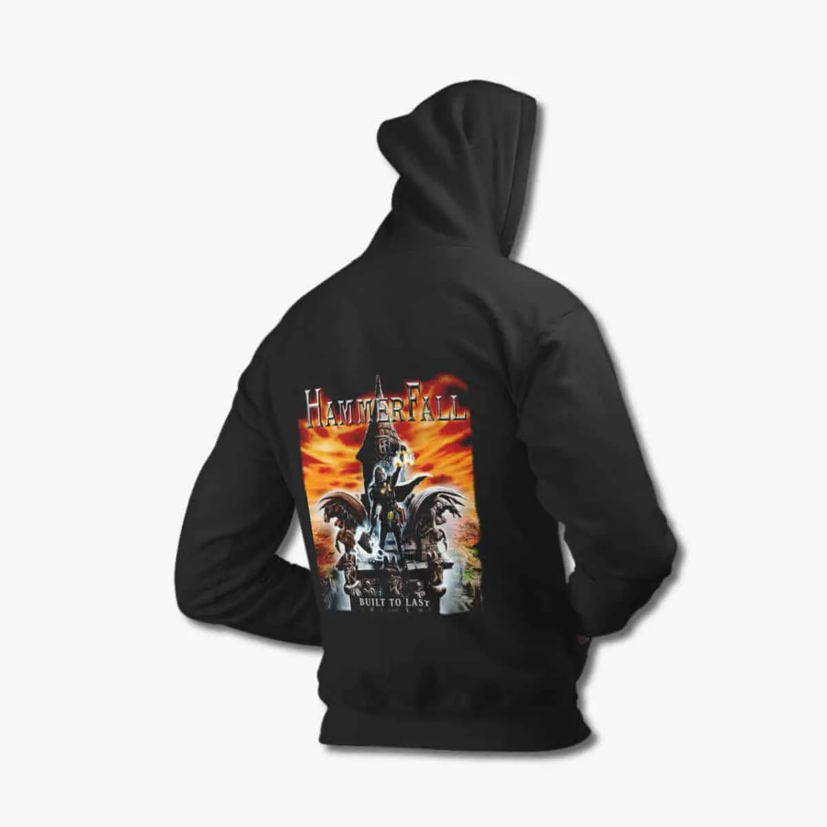 HammerFall Band Hoodie, Hammer Fall Built To Last Black Hooded Sweatshirt, Power Metal Merchandise