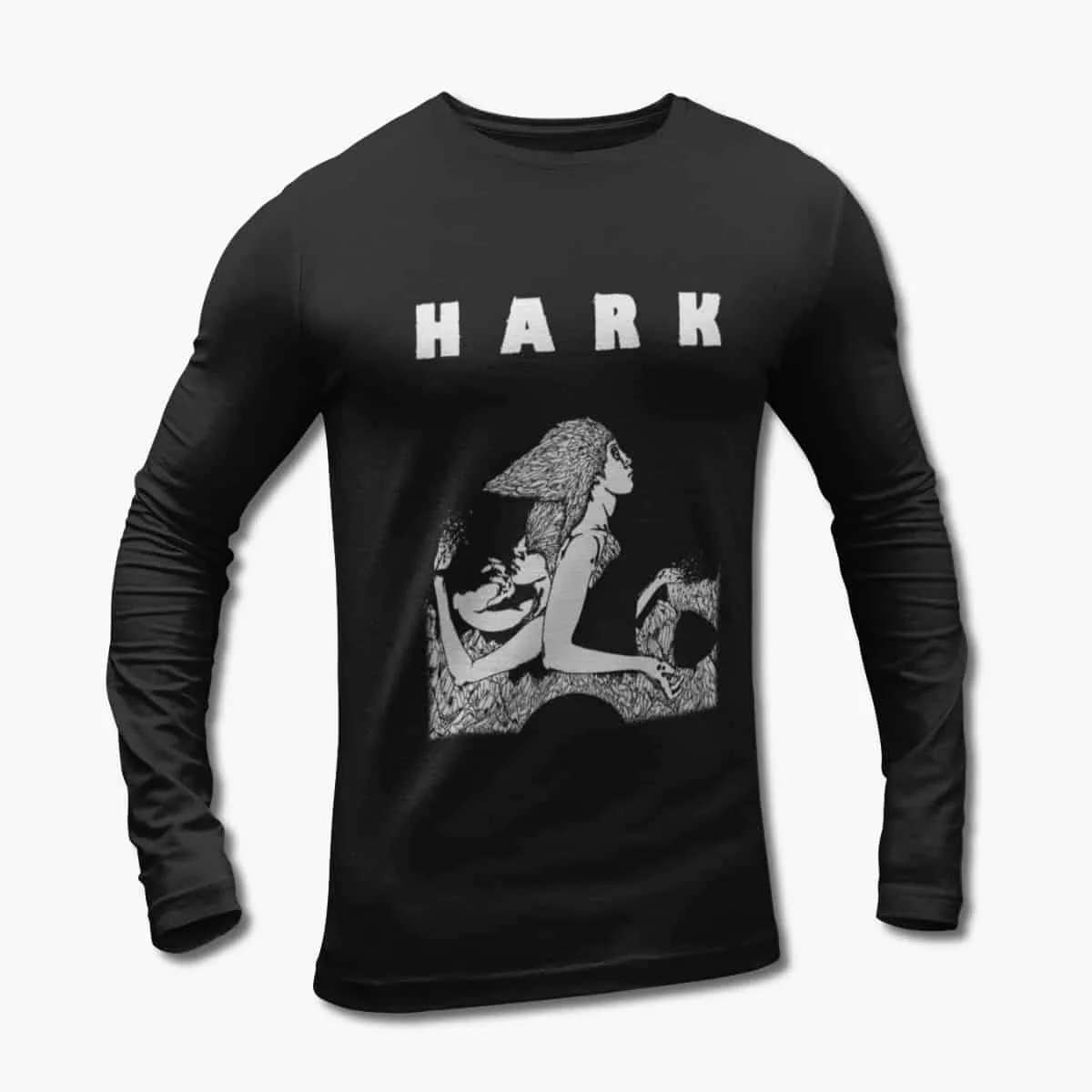 Hark Long Sleeve T-Shirt, Hark Crystalline Artwork Black Longsleeve T-Shirt, Stoner Metal Merchandise