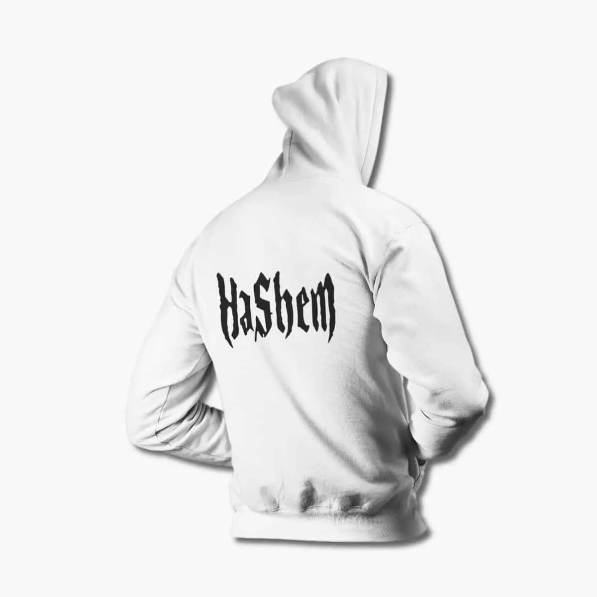 Hashem Hoodie, Hashem Logo White Hooded Pullover, Death Metal Merchandise