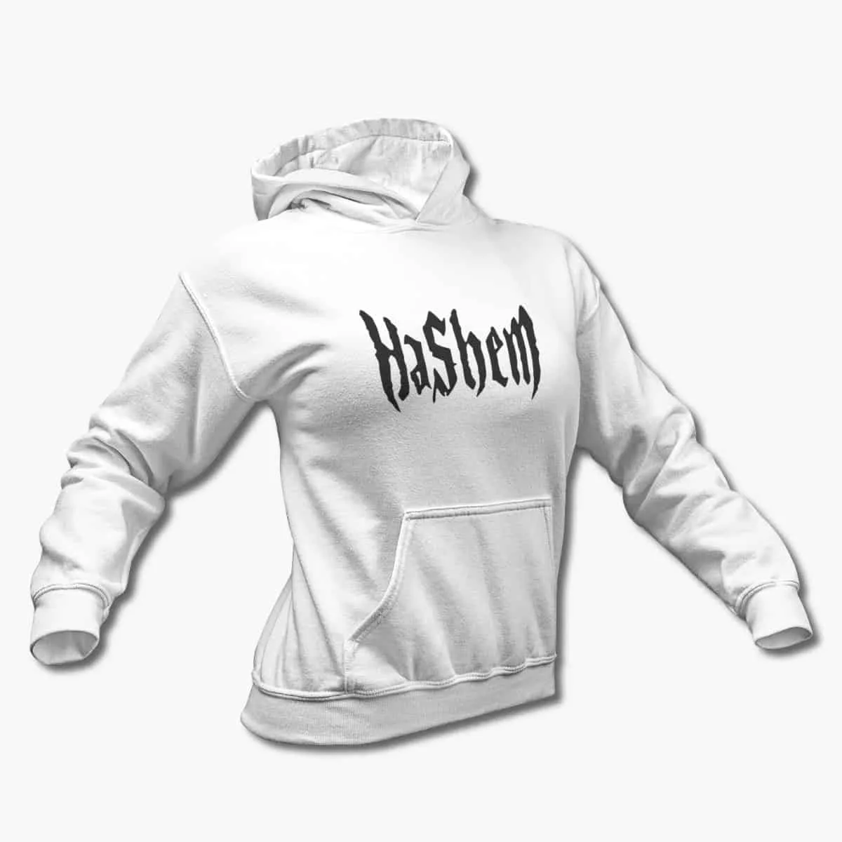 Hashem Hoodie, Hashem Logo White Hooded Pullover, Death Metal Merchandise