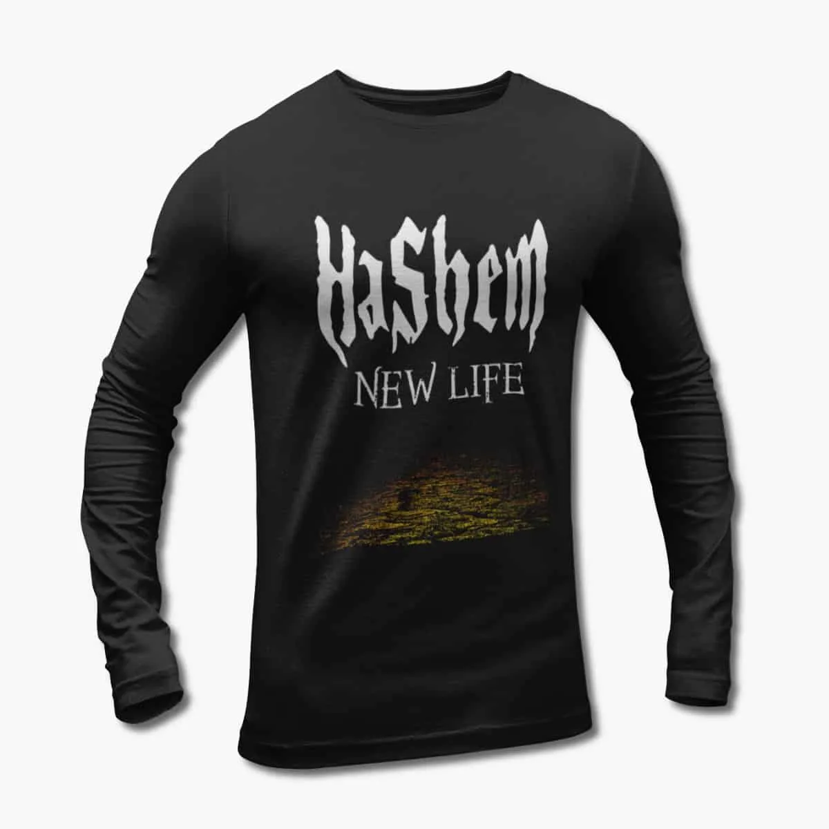 Hashem Long Sleeve T-Shirt, Hashem New Life Artwork Black Longsleeve T-Shirt, Death Metal Merchandise