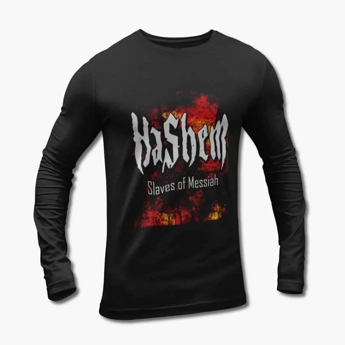 Hashem Long Sleeve T-Shirt, Hashem Slaves of Messiah Artwork Black Longsleeve T-Shirt, Death Metal Merchandise