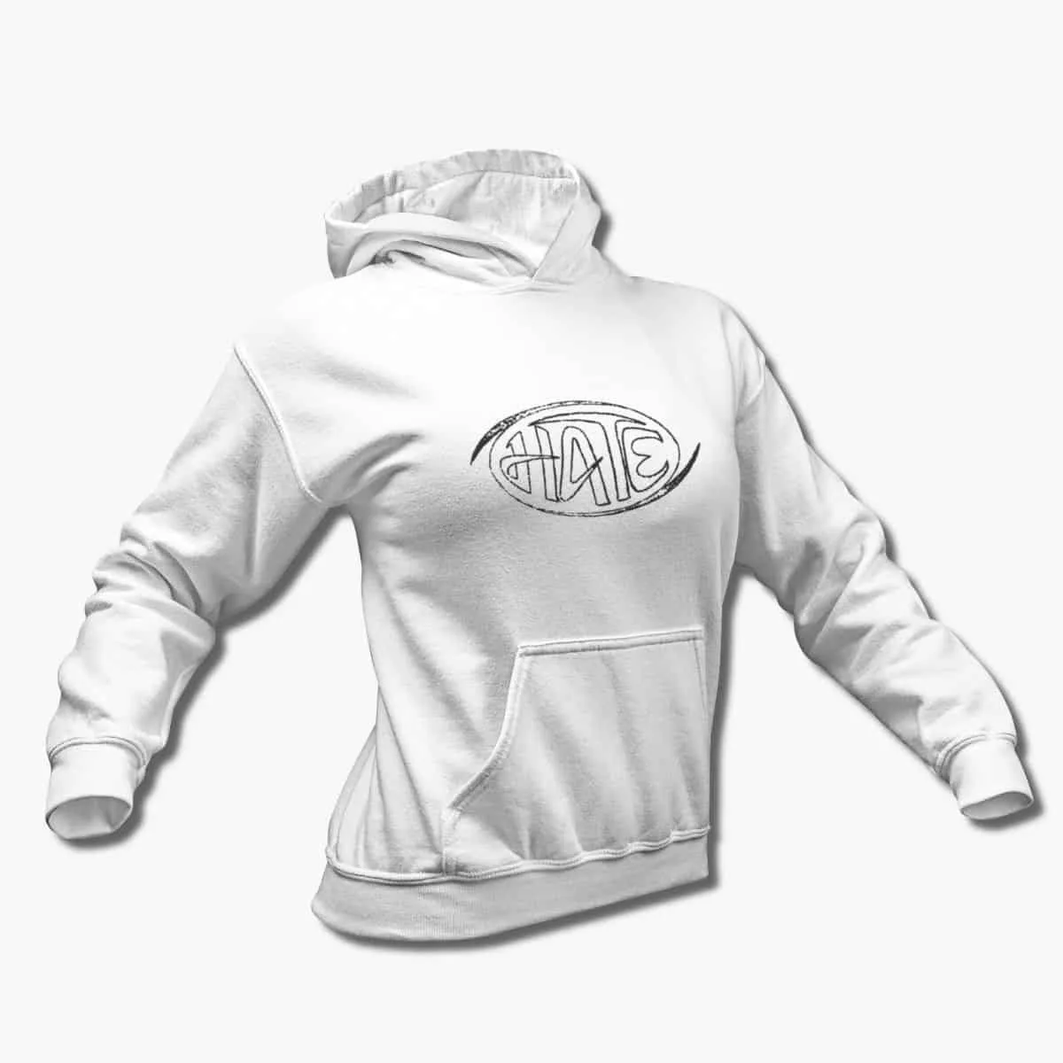 Hate Band Hoodie, Hate Logo White Hooded Sweatshirt, Death Metal Merchandise