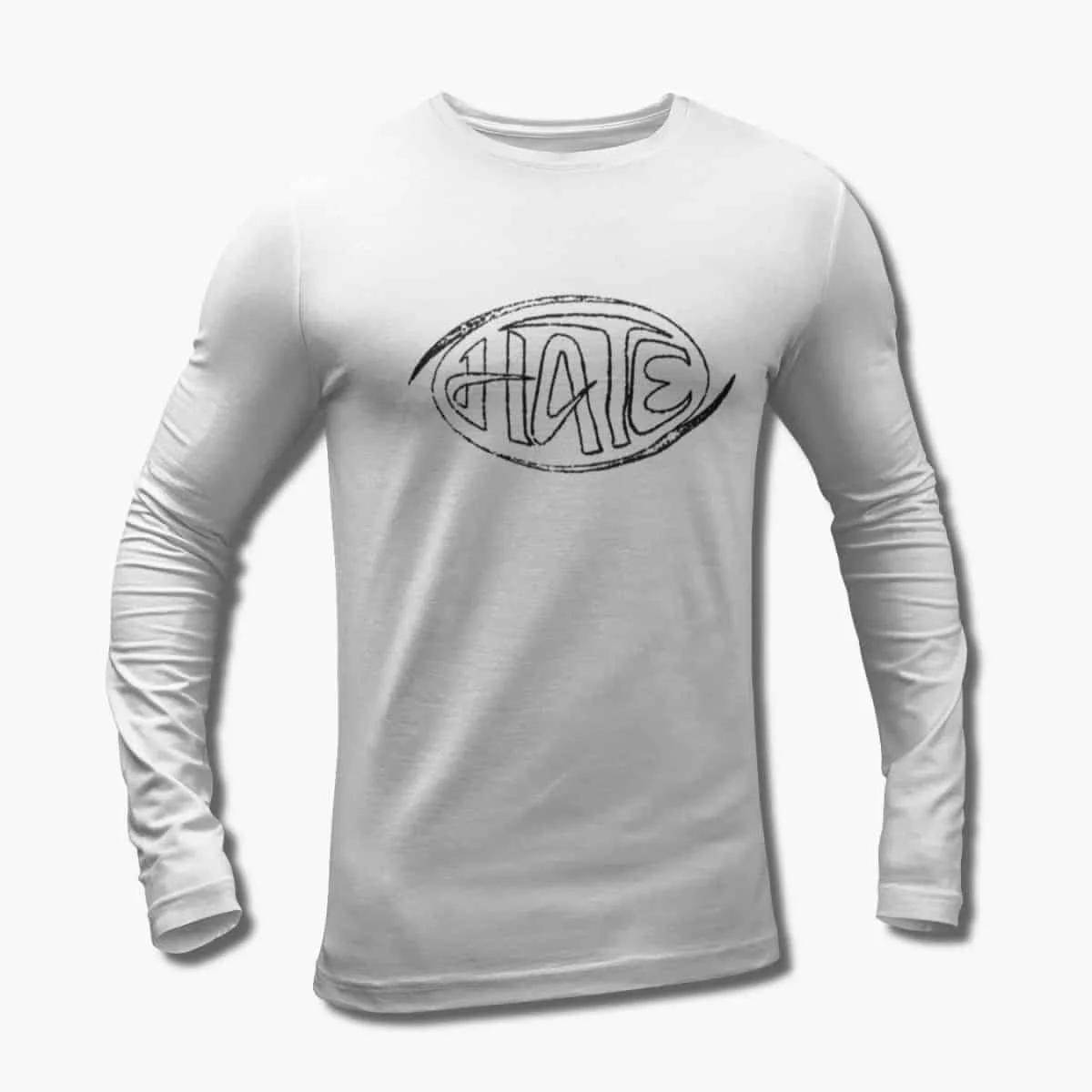 Hate Band Long Sleeve T-Shirt, Hate Logo White Longsleeve T-Shirt, Death Metal Merchandise