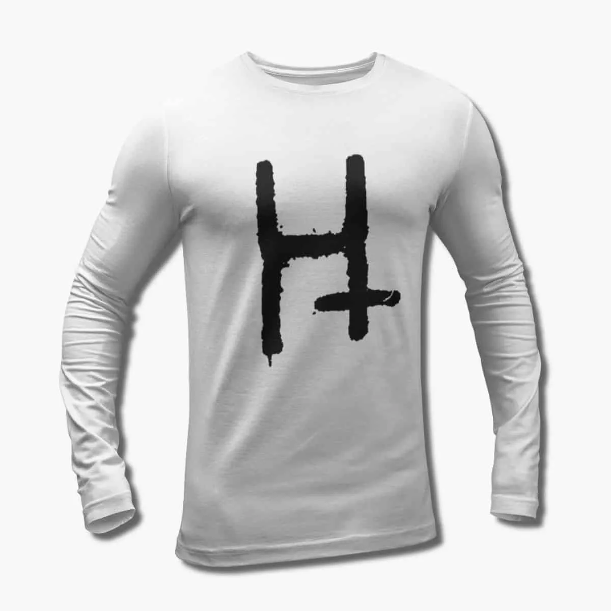 Hate Band Long Sleeve T-Shirt, Hate Logo White Longsleeve T-Shirt, Sludge Metal, Doom Metal Merchandise