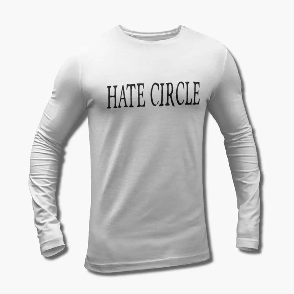 Hate Circle Band Long Sleeve T-Shirt, Hate Circle Logo White Longsleeve T-Shirt, Melodic Death Metal Merchandise