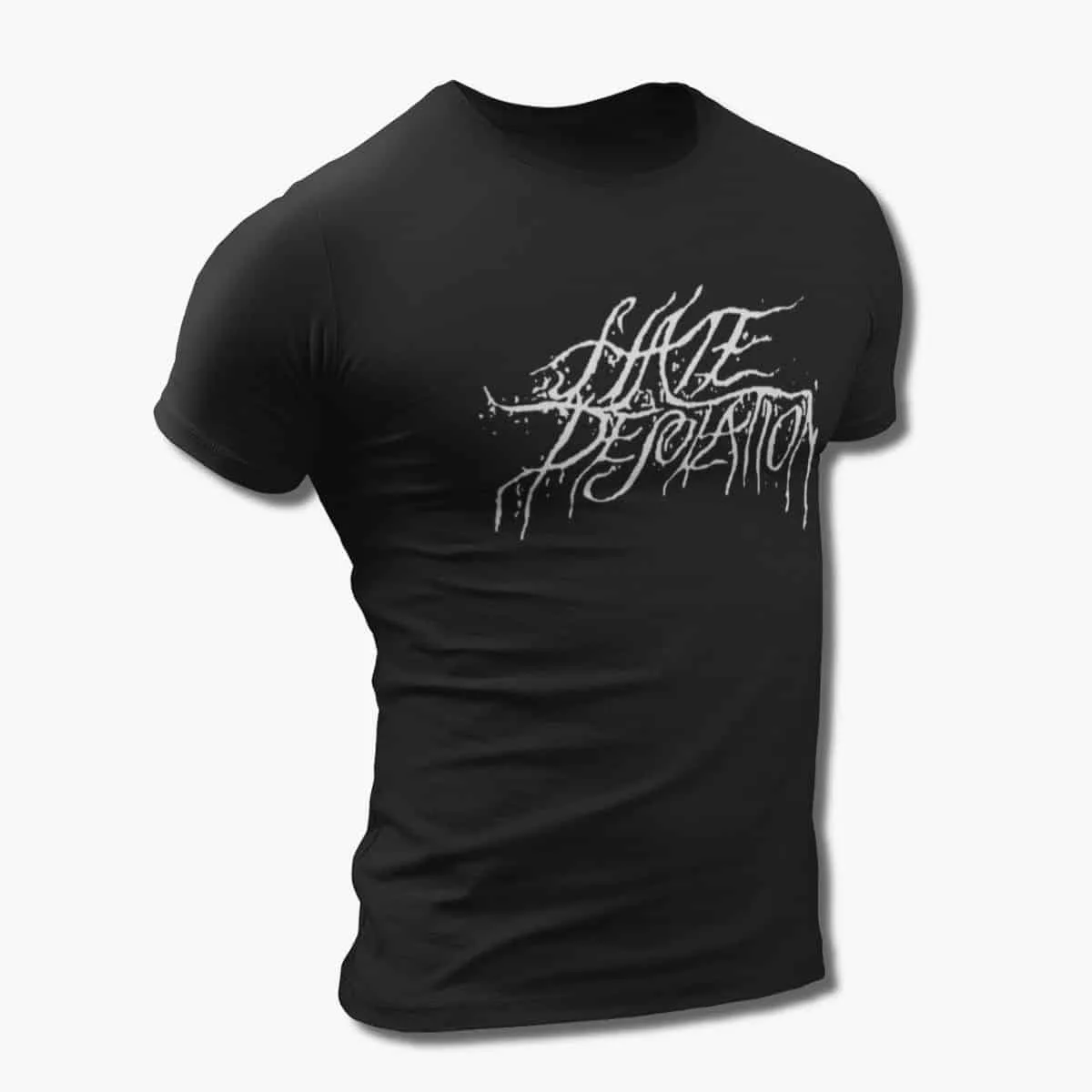 Hate Desolation Band T-Shirt, Hate Desolation Logo Black T-Shirt, Black Metal Merchandise