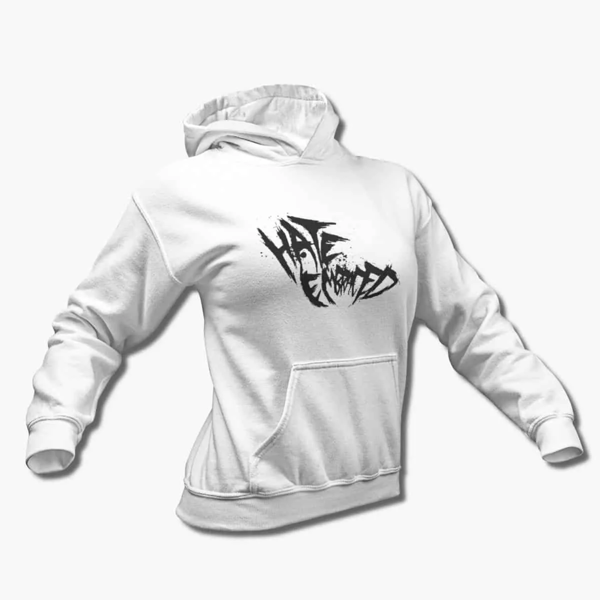 Hate Embraced Band Hoodie, Hate Embraced Logo White Hooded Sweatshirt, Deathcore Merchandise