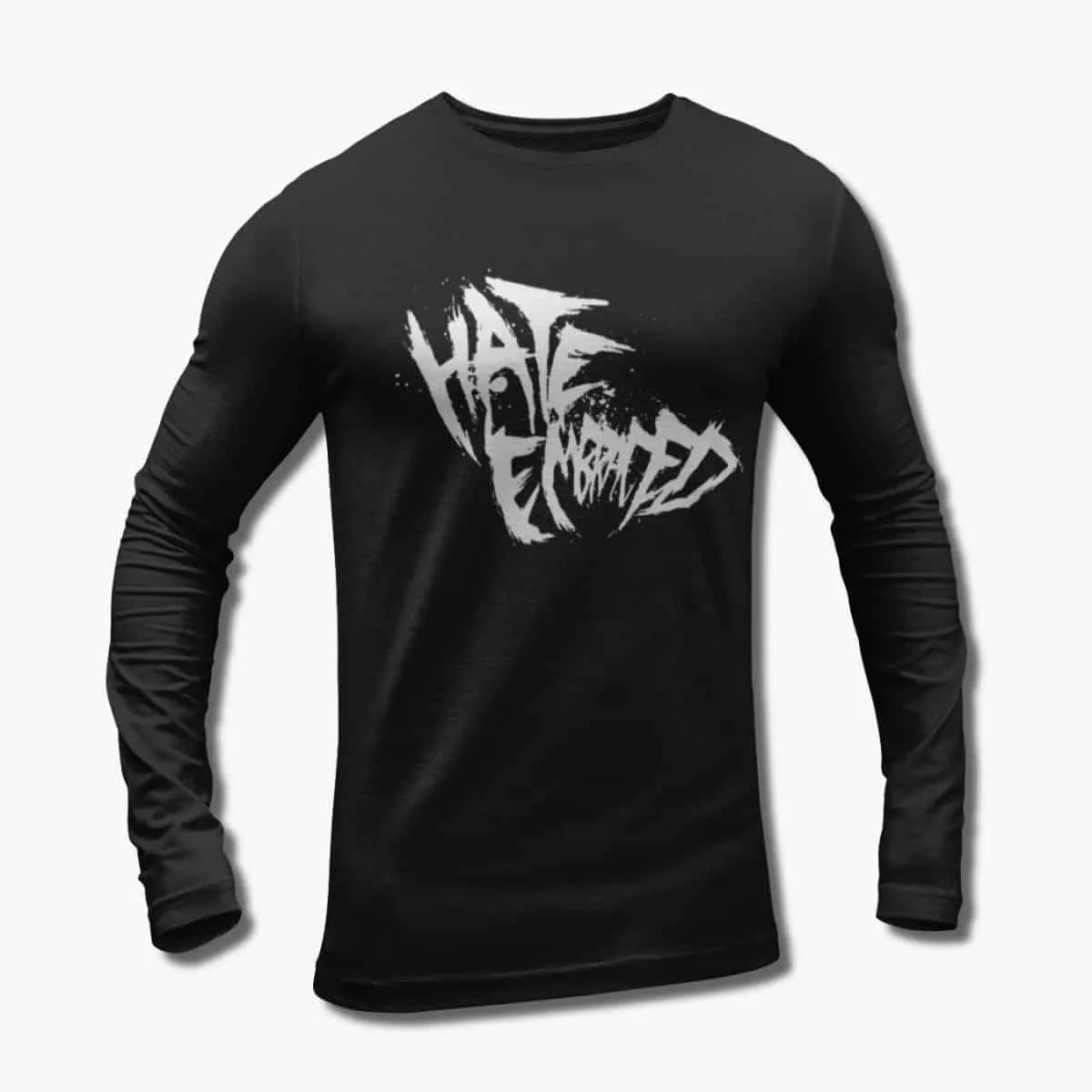 Hate Embraced Band Long Sleeve T-Shirt, Hate Embraced Logo Black Longsleeve T-Shirt, Deathcore Merchandise