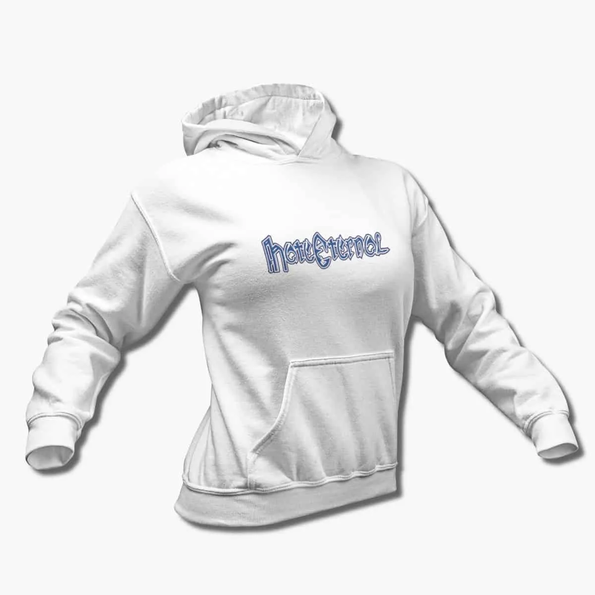Hate Eternal Band Hoodie, Hate Eternal Logo White Hooded Sweatshirt, Death Metal Merchandise