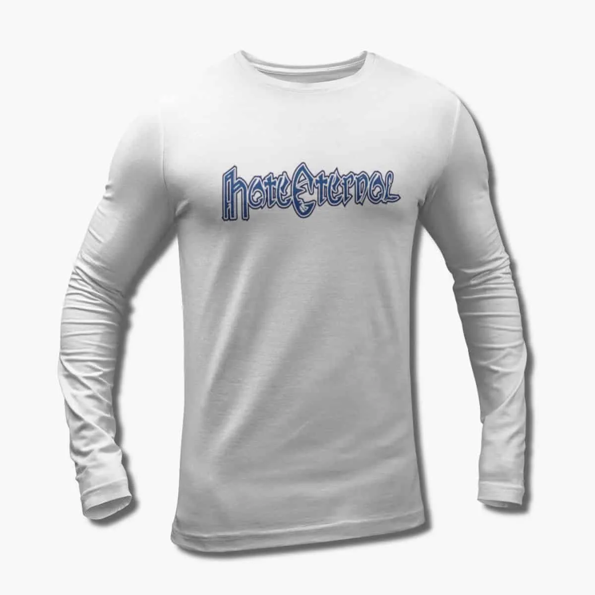 Hate Eternal Band Long Sleeve T-Shirt, Hate Eternal Logo White Longsleeve T-Shirt, Death Metal Merchandise