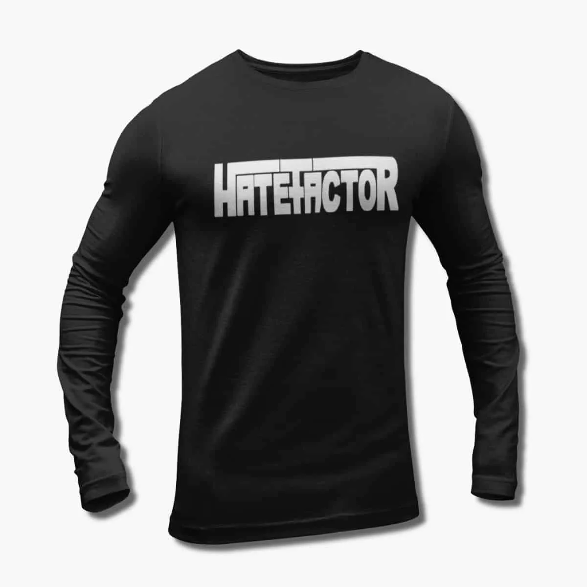 Hate Factor Band Long Sleeve T-Shirt, Hate Factor Logo Black Longsleeve T-Shirt, Death Metal, Thrash Metal Merchandise